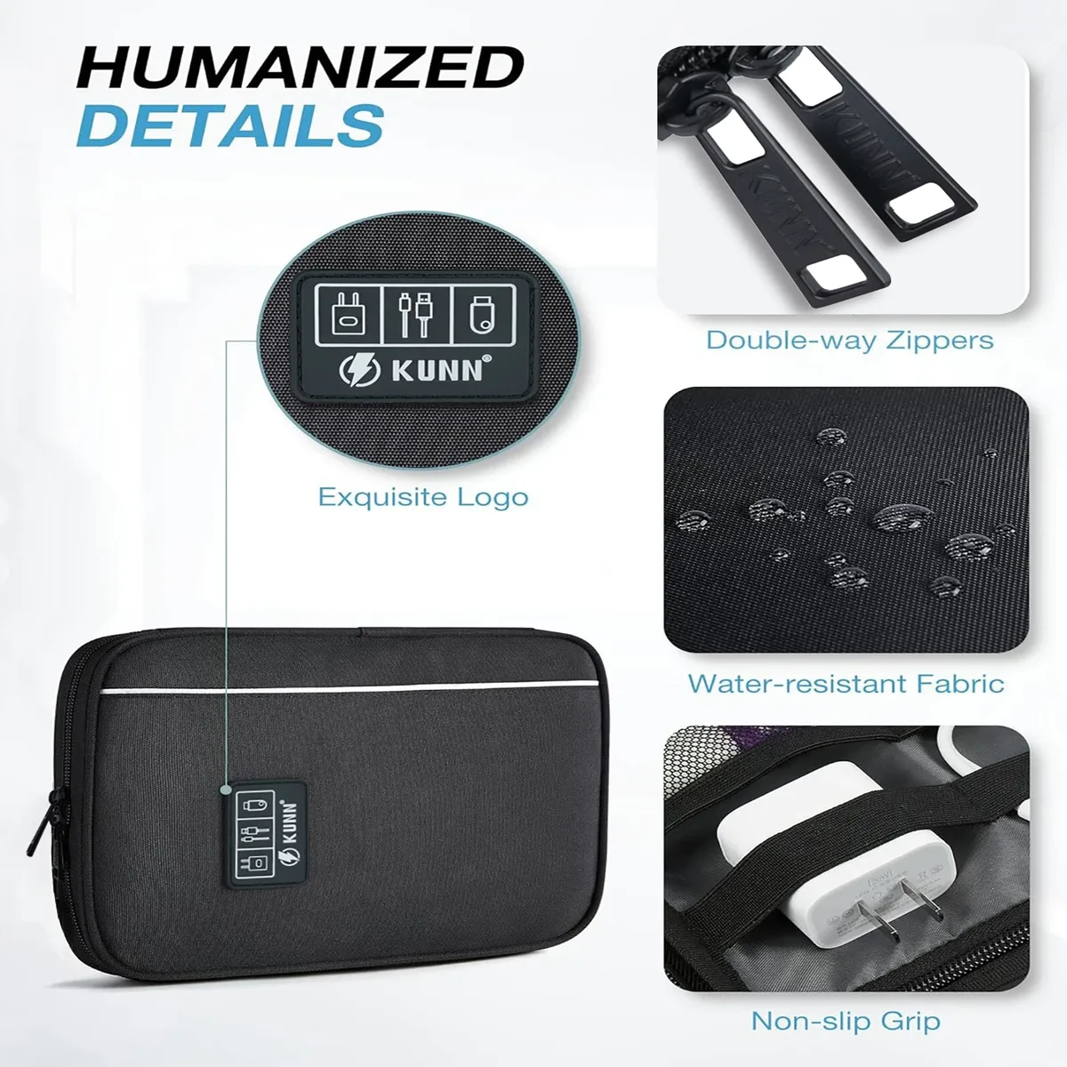 étui de voyage pour accessoires électroniques, petit sac organisateur de câbles pour organiser les objets essentiels, sac organisateur de câbles pour téléphones portables