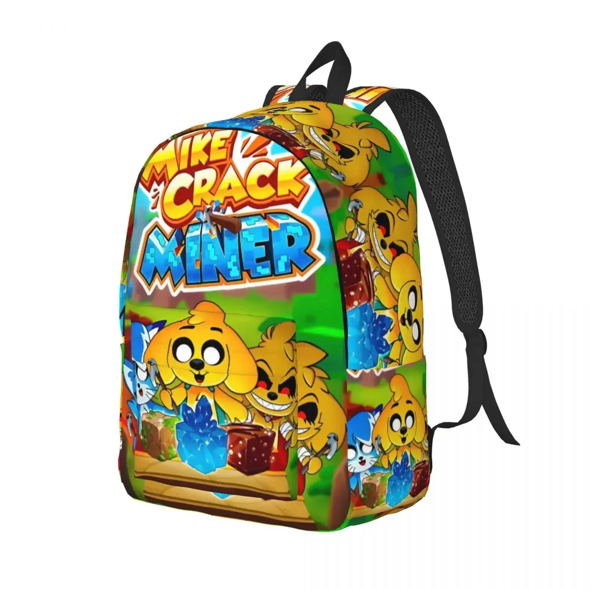 kawaill mikecracked miner sac à dos pour hommes femmes mode anime chiens étudiant travail sac à dos collège toile sacs cadeau