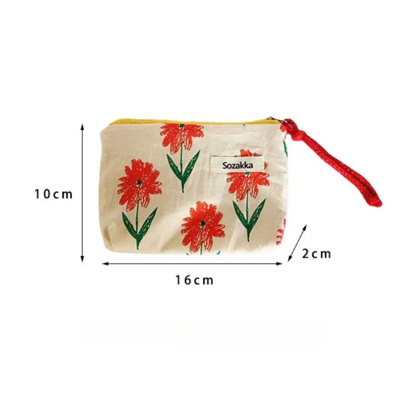 sacs à main de maquillage pour femmes, portefeuille, petits sacs en poudre, porte-monnaie de voyage floral kawaii, sac de rangement pour rouge à lèvres cosmétique portable