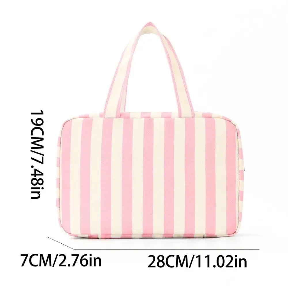 sac de toilette de voyage portable suspendu, pliable en 4, avec crochet, organisateur de cosmétiques, grande capacité, sac de cosmétiques rayé, pour l'extérieur