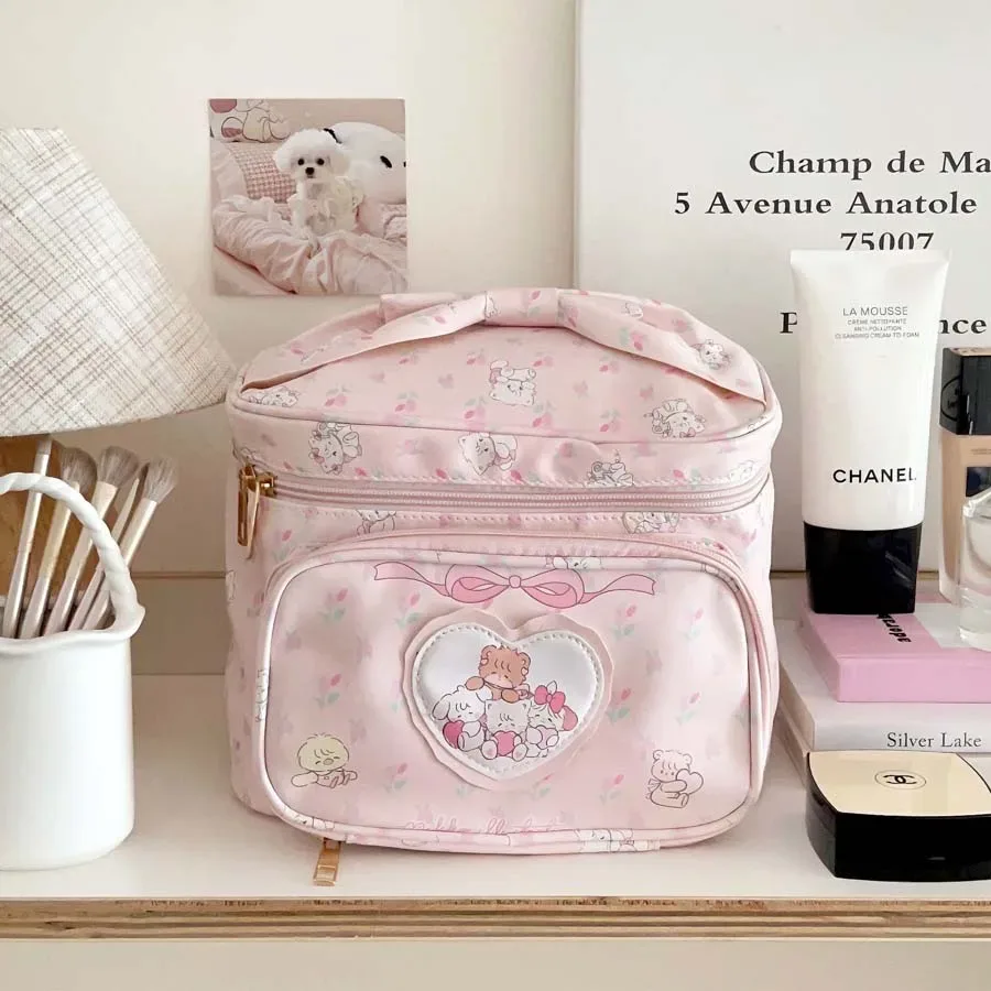 sac à cosmétiques suspendu à motif floral et animalier, imperméable, multi-compartiments, organisateur de maquillage de voyage pour les voyages quotidiens et les vacances
