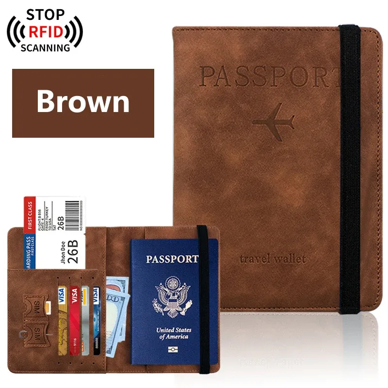 porte-passeport pour voyage essentials, étui portefeuille pour accessoires de voyage, porte-livres de passeport pour femmes/hommes