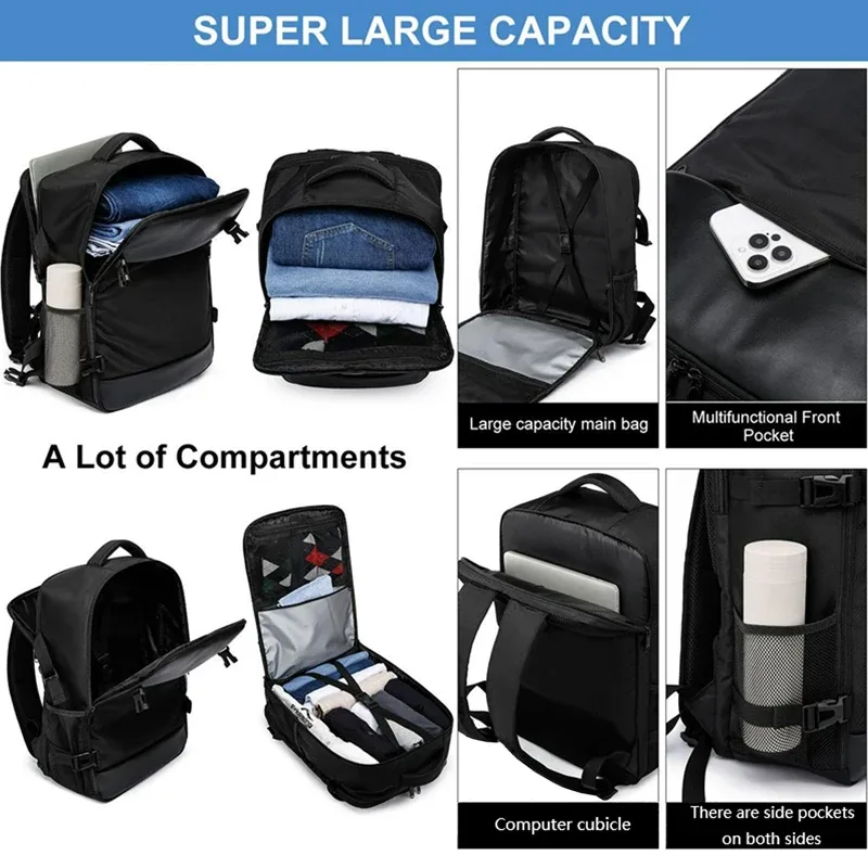 sac à dos pour ordinateur portable multi-compartiments avec bretelles rembourrées, sac ergonomique pour moto, bureau et sorties décontractées