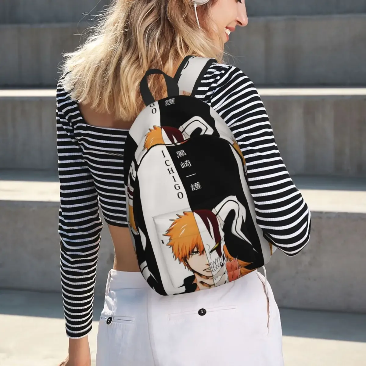 ichigo kurosaki anime bleach sac à dos d'étudiant, sac d'école, sac à dos de randonnée, sac de voyage pour hommes et femmes, sac à bandoulière