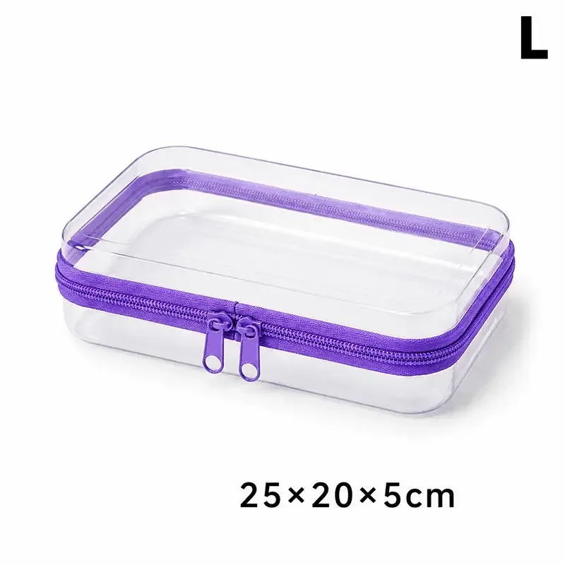 pochette cosmétique transparente à fermeture éclair, étanche, rigide, portable, pour usage quotidien, organiseur de produits de toilette de voyage