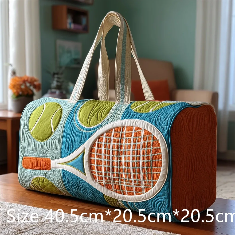sac de sport matelassé imprimé en 3d pour raquette de tennis, grande capacité, sac de voyage et de sport, sac de week-end tendance pour hommes et femmes