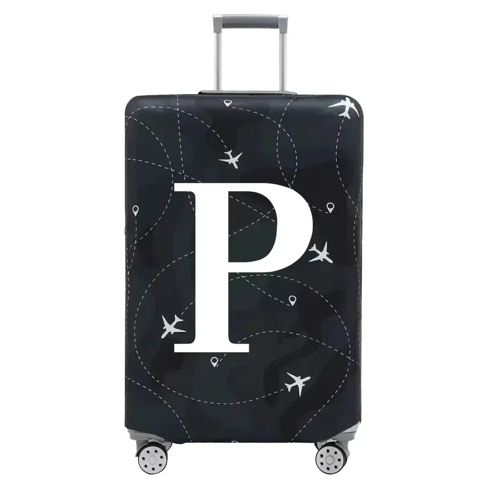 housse de protection pour bagages en tissu extensible, housse anti-poussière, anti-rayures, adaptée aux valises de 18 à 32 pouces, accessoires de voyage avec lettres blanches