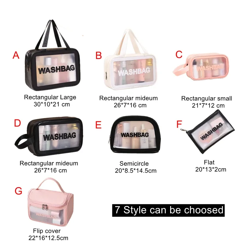 sac de lavage de voyage portable pour femmes, pochette de rangement transparente et étanche pour maquillage, organisateur de cosmétiques de grande capacité, étui de beauté pour femmes