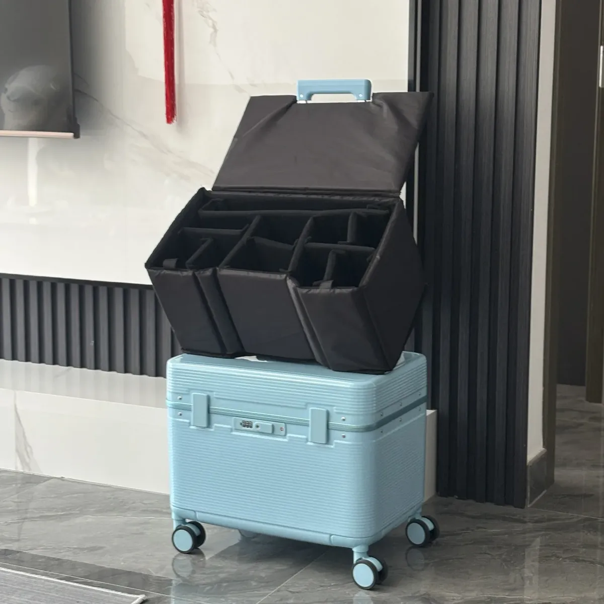 valise à roulettes horizontale à rabat avec cadre en aluminium, 21/23/25 pouces, pour photographie, boîte à outils, miroir mat, valise de voyage
