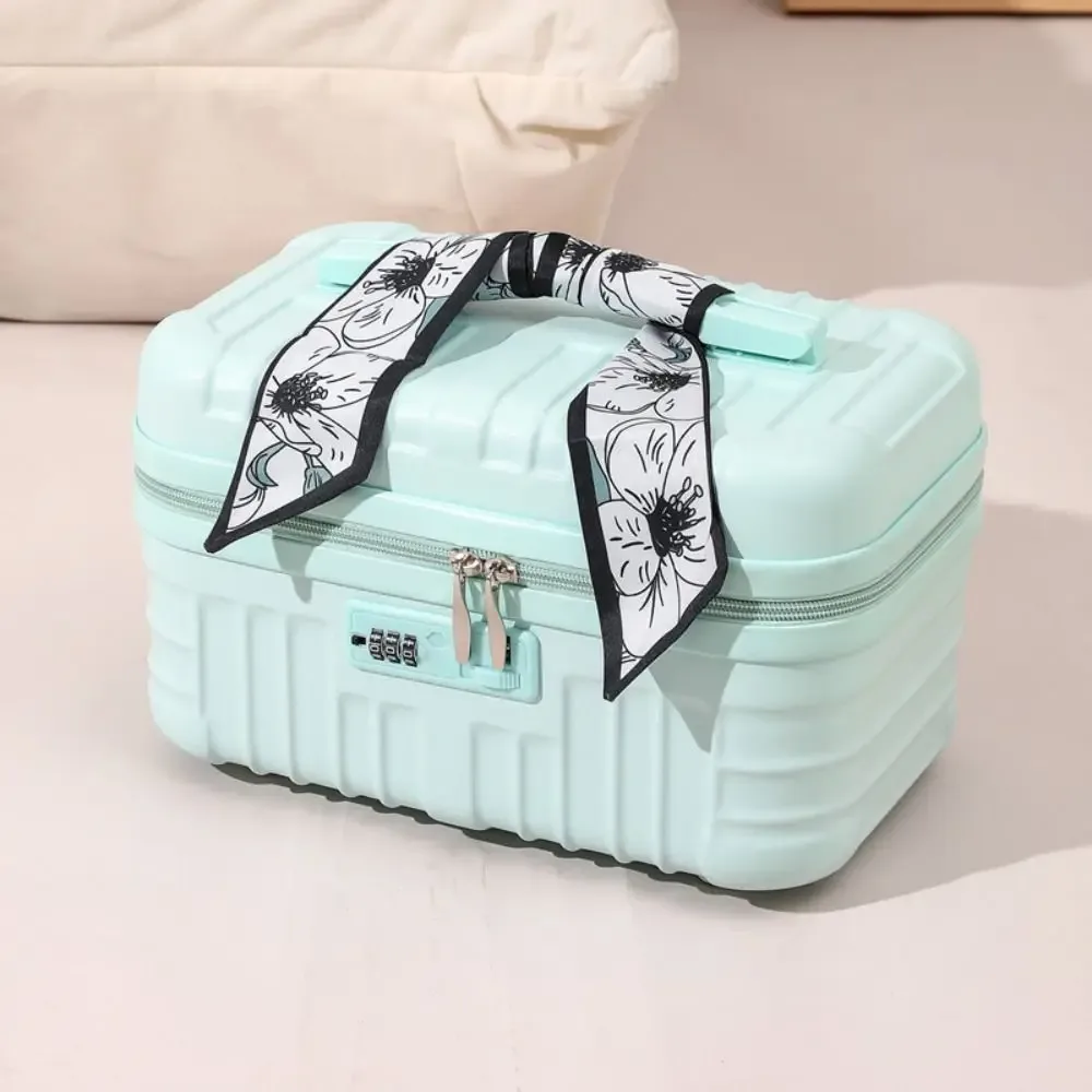 trousse de toilette portable 17 pouces, mini-valise élégante, sac de rangement durable et étanche pour cosmétiques, sac à main pour femme