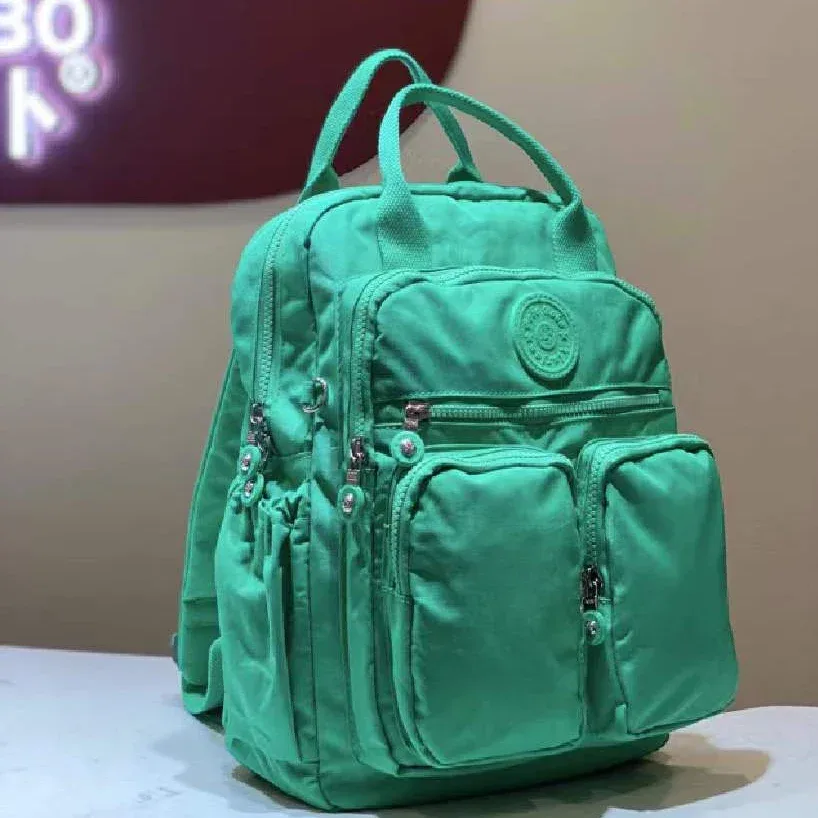 mode femme sac à dos imperméable en nylon poignée souple solide multi-poches voyage fermeture éclair feminina sacs d'école sac à dos pour ordinateur portable