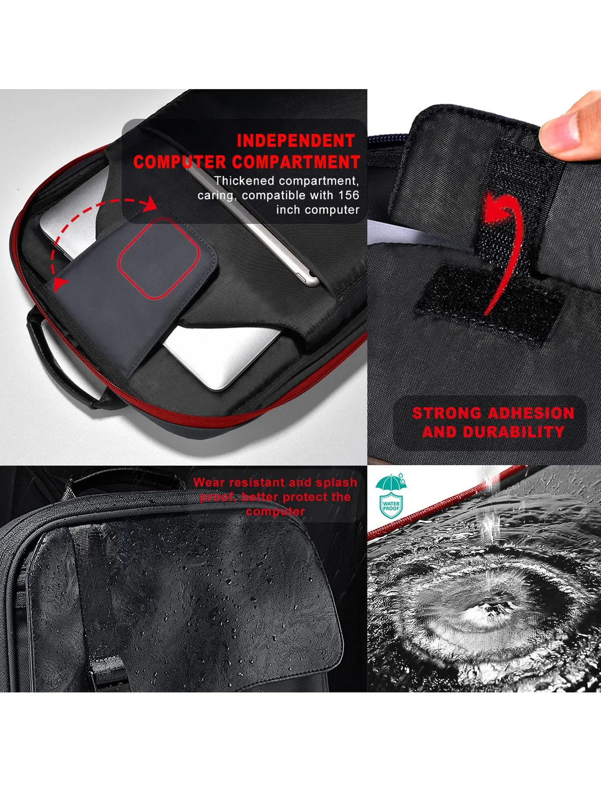 sac à dos d'affaires mince et extensible pour ordinateur portable, sac à dos de voyage antivol étanche, sac à dos de jour pour hommes et femmes, 15.6 pouces