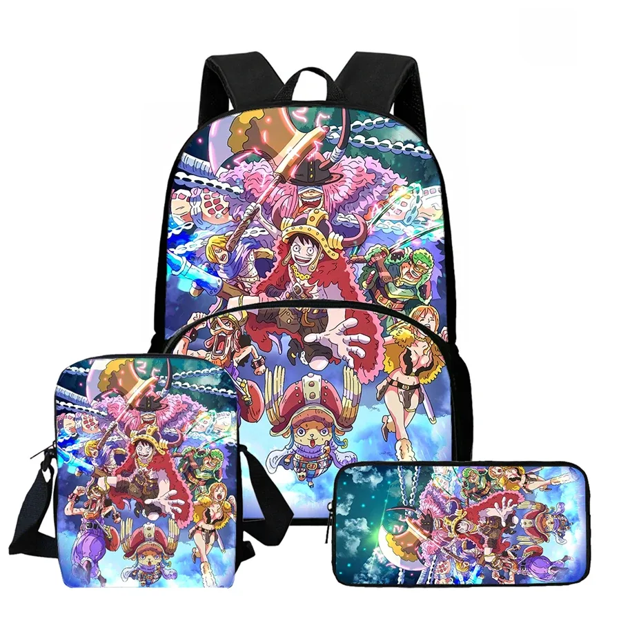 ensemble de 3 sacs à dos one piece avec sac à bandoulière et trousse à crayons, idéal unisexe, adapté aux garçons et aux filles âgés de 5 à 10 ans