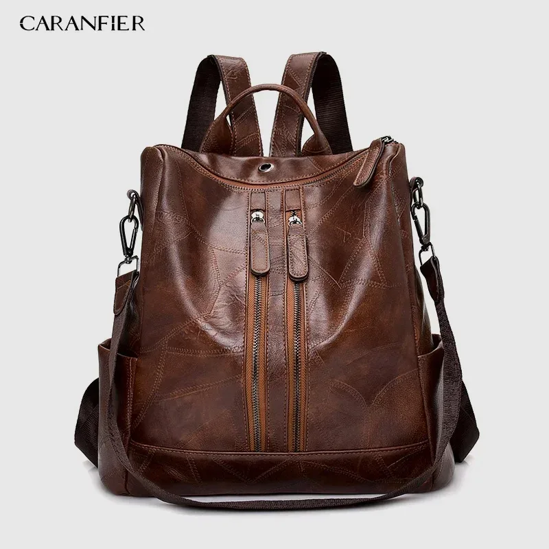 caranfier femmes sac à dos de haute qualité jeunes sacs à dos en cuir pour adolescentes femme école sac à bandoulière sac à dos mochila