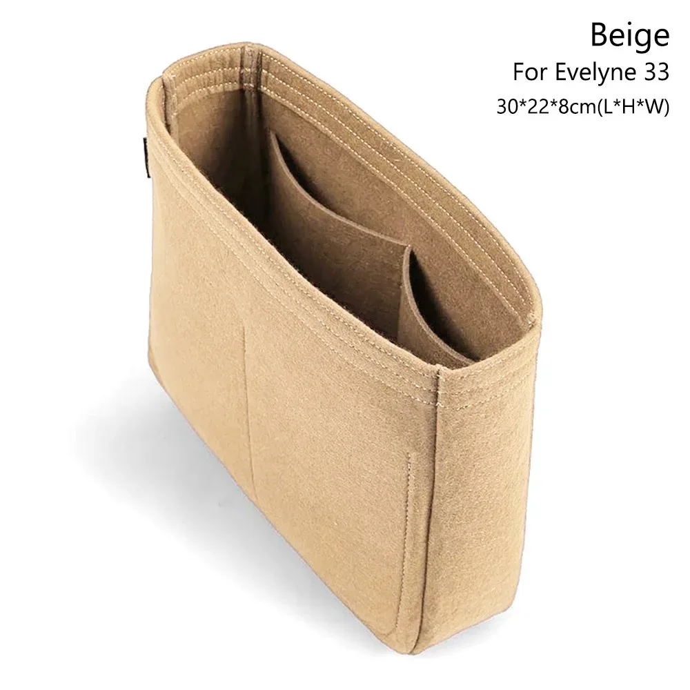 organisateur de sac à main en feutre, insert de rangement interne, sac de support portable pour evelyne 16/29/33