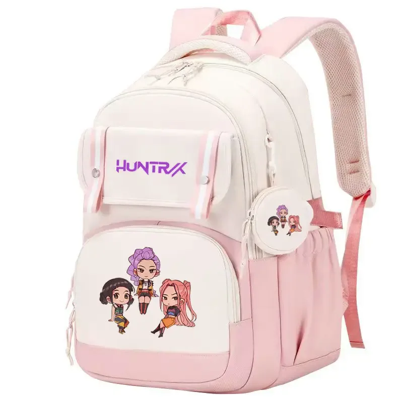 mochila kpop demon hunters – sac à dos imprimé léger, cartable pour fille, sac de voyage décontracté pour les déplacements