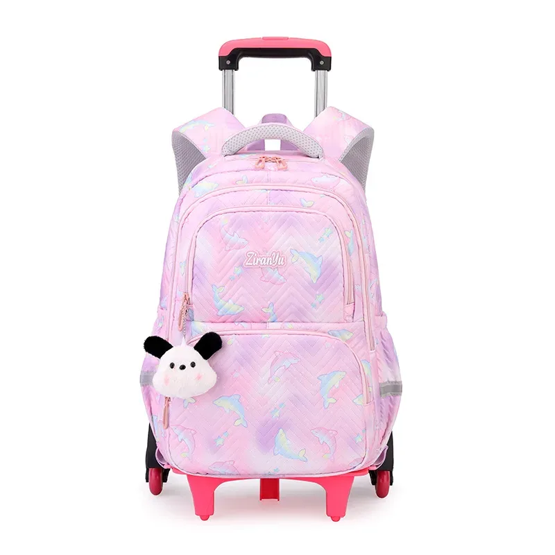 sac à dos scolaire à roulettes pour enfants, sacs d'écoliers pour filles, sac à roulettes mignon, cartable à roulettes pour enfants