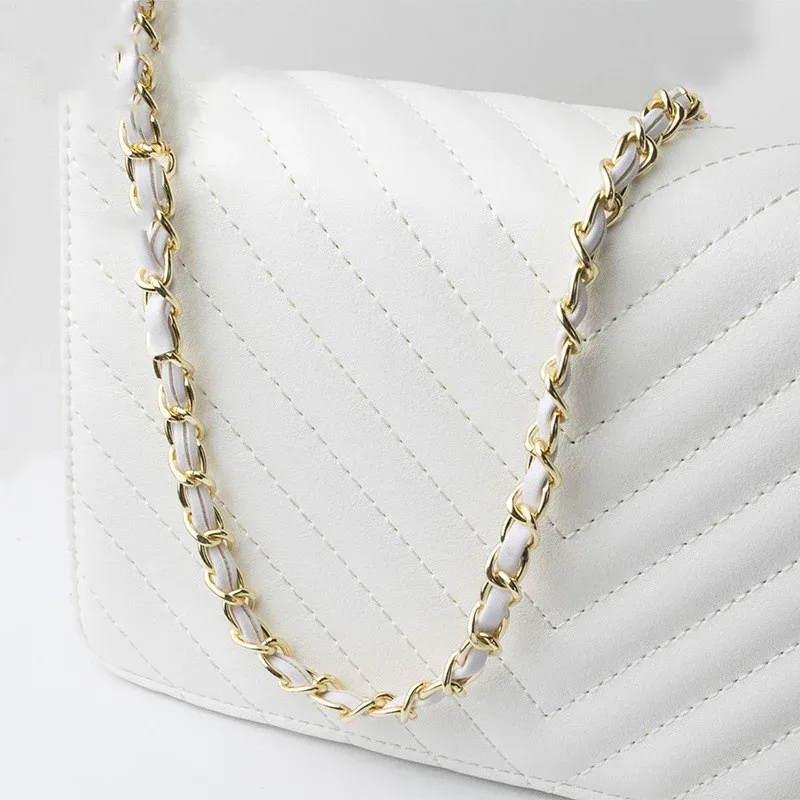30/60/100/120/140cm cuir pu + chaîne en métal sac à bandoulière sangle pour femmes sac de mode sac à bandoulière dame bracelet en cuir pour sac à main