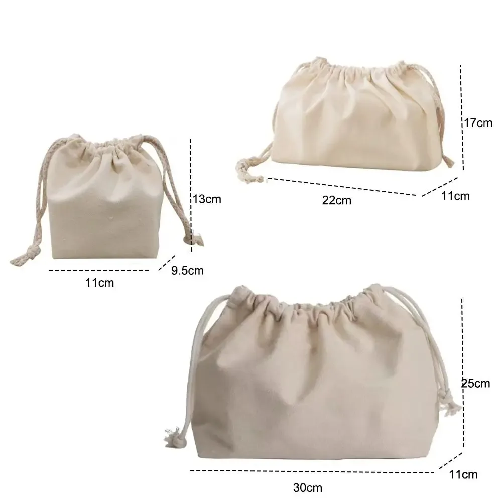 sacs cosmétiques portables en toile avec cordon de serrage, sacs de toilette souples réutilisables, sacs organisateurs de bijoux, cadeaux