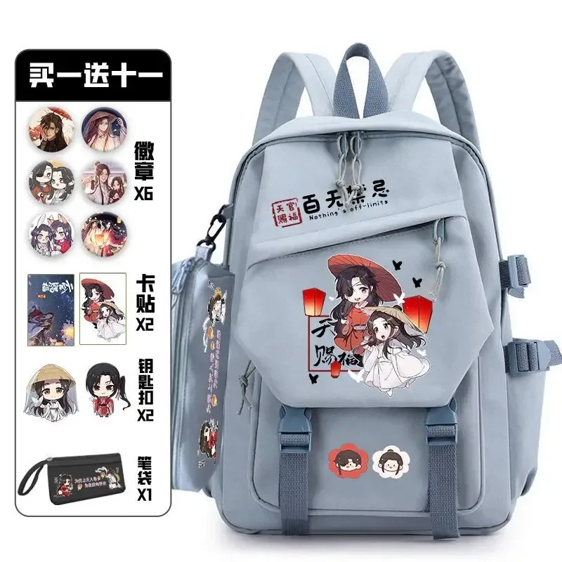 tianguancifu-sac à dos avec ensemble d'insignes oto, sac d'anime pour adolescents, cartable pour étudiants, sac de voyage pour livre, cosplay pour fille et garçon