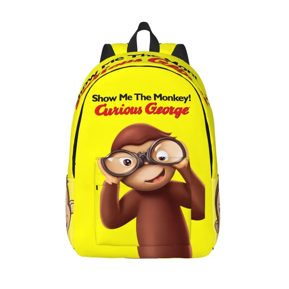 curious george monkey cartoon sac à dos pour hommes et femmes, décontracté, étudiant, travail, sac à dos, série tv, ordinateur portable, initié, extérieur