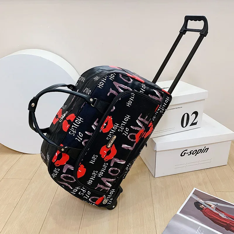 valise de voyage de grande capacité pour femmes, sacs à roulettes, oxford, bagages roulants étanche, sac de voyage avec roulettes