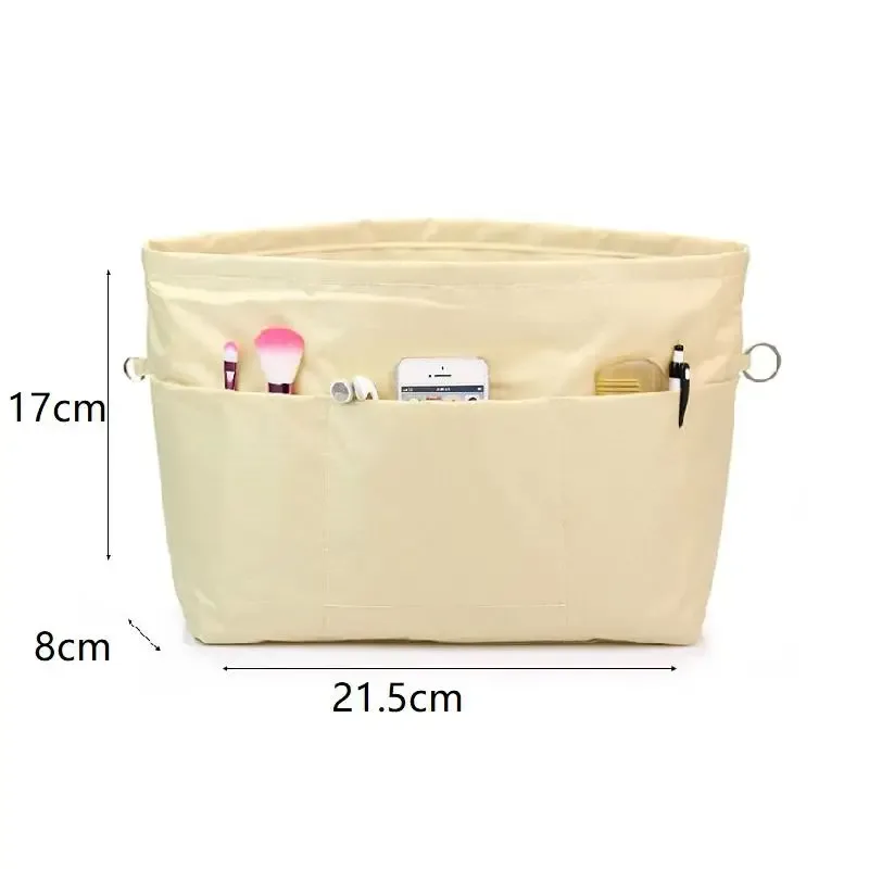 sac de rangement cosmétique vintage avec fermeture éclair, multi-poches, couleur unie, multifonctionnel pour femmes