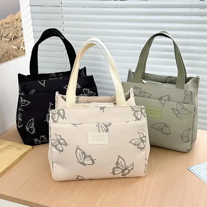 Sac à main polyvalent imprimé papillon, sac fourre-tout pour le bureau, les voyages, les pique-niques et les déjeuners