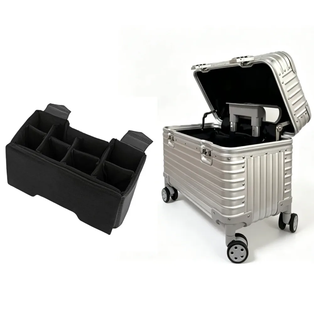 valise en alliage d'aluminium et de magnésium, ouverture par le haut, 18/20 pouces, bagage à main, bagage à roulettes, serrure tsa, boîte à outils pour la photographie