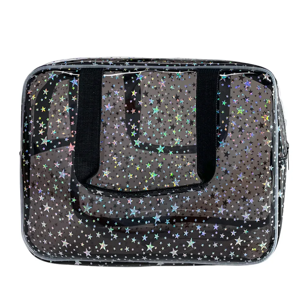 nouveauté sac cosmétique pour femmes portable voyage trousse de toilette durable pvc matériel fermeture éclair grand organisateur de maquillage clair