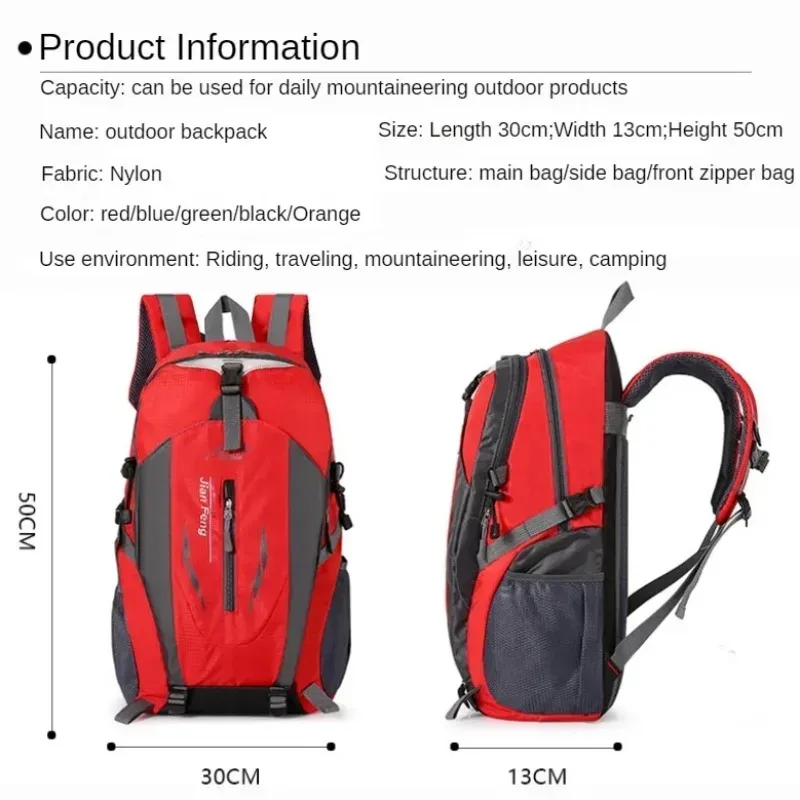 sacs à dos de voyage imperméables en nylon de qualité pour hommes, sacs de voyage d'escalade, sac à dos de randonnée, sac d'école de sport en plein air pour hommes et femmes