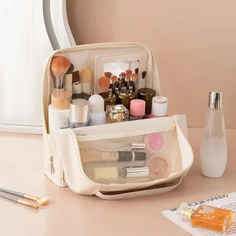 trousse de toilette verticale grande capacité, sac de voyage étanche pour cosmétiques, organiseur pour femme