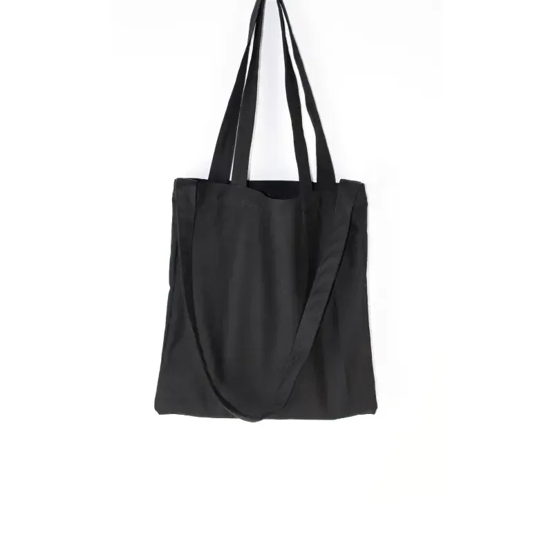 sac à main en toile noire pour étudiant, sac en coton initié unique, grand sac à provisions, poche de ceinture, sac cosmétique, cadeau