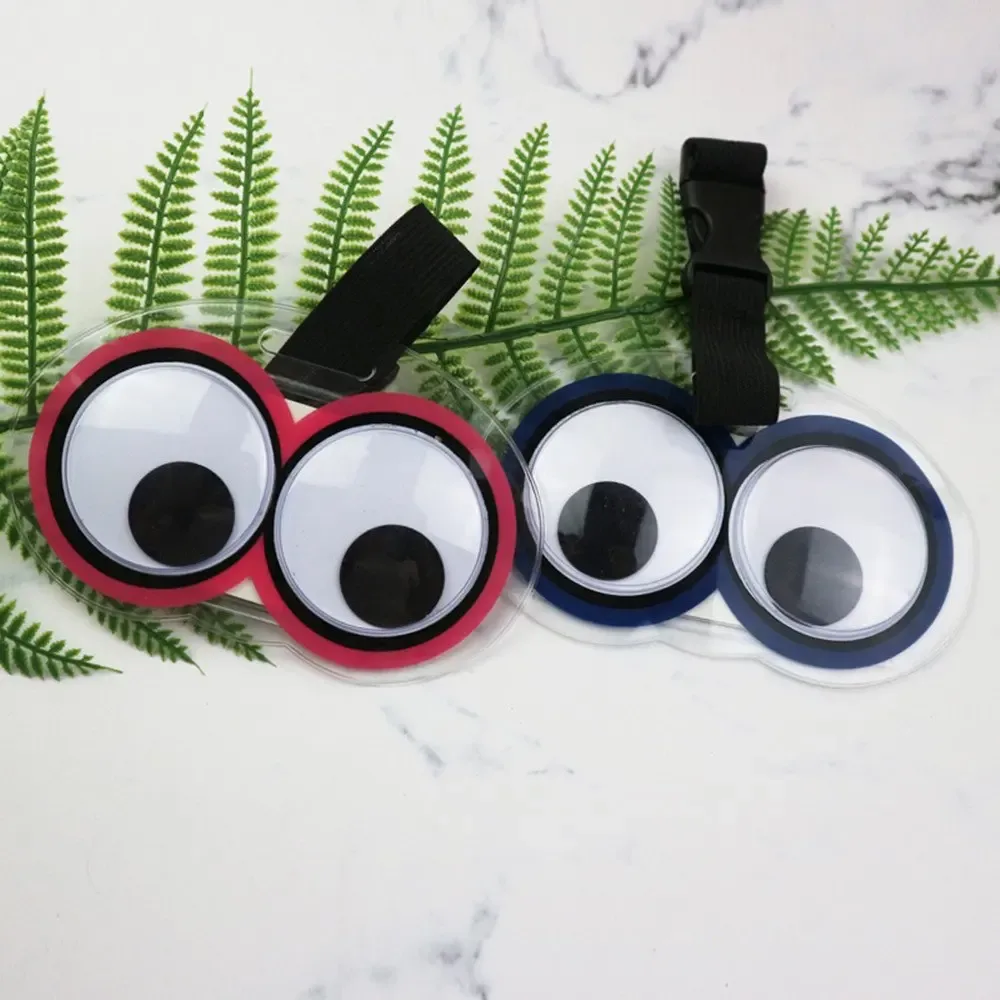 Étiquettes de bagages à motifs d'yeux mignons, étiquettes de bagages amusantes avec identification nominative, accessoires de voyage transparents et imperméables