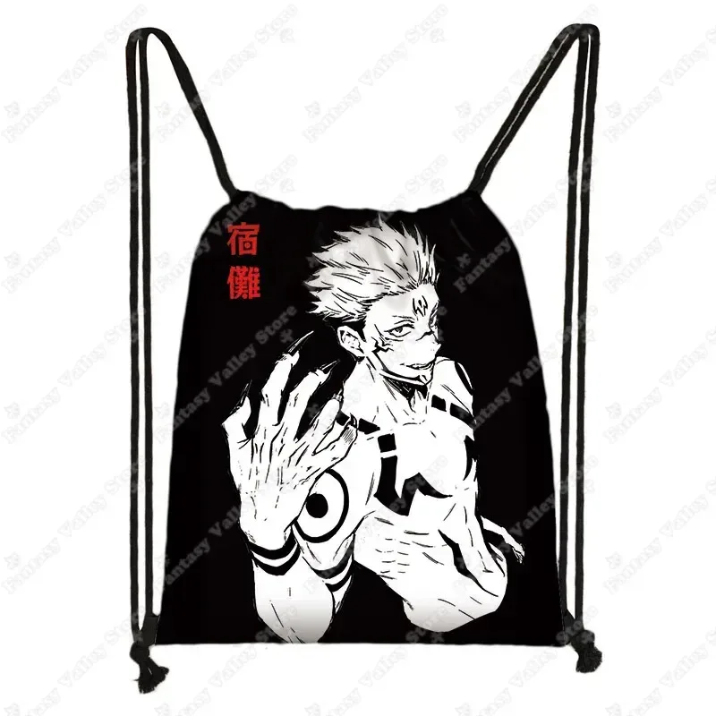 sacs à dos anime jujutsu kaisen gojo satoru yuji itadori, sac à cordon harajuku, sacs de rangement de grande capacité, sac à bandoulière d'extérieur