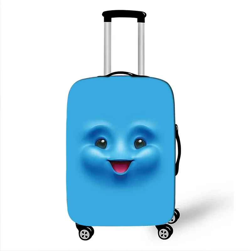 housse de bagage avec impression d'expression drôle, gaine de protection pour valise de voyage, étuis anti-poussière élastiques adaptés aux accessoires de bagages de 18 à 32 pouces