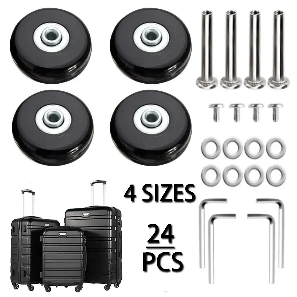 kit de réparation de pièces de valise, essieux de remplacement, roues de bagage de voyage silencieuses, roulettes, dia40 mm, 50mm, 60mm, 12 pièces, 24 pièces par ensemble