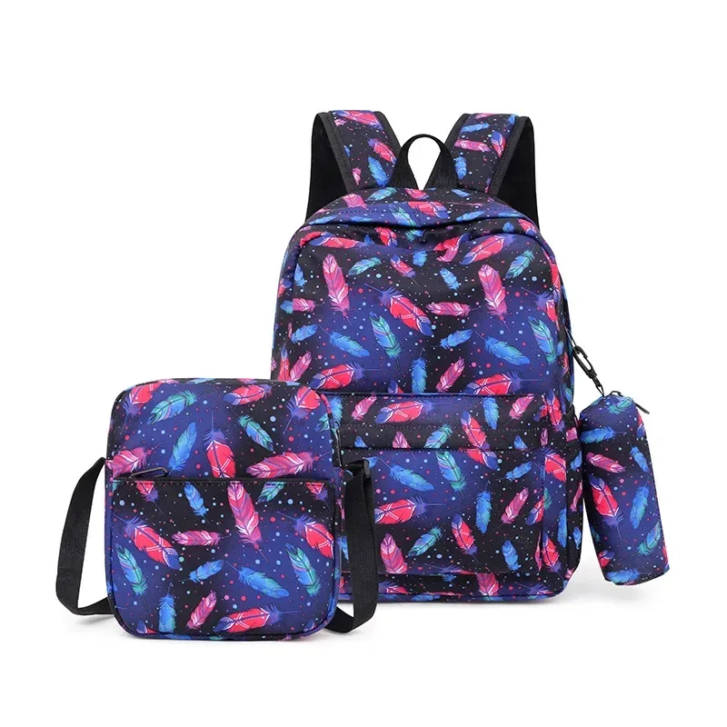 crossten 3 pièces/ensemble sacs de lycée pour femmes garçons un sac à bandoulière sacs à dos grand étudiant sac de voyage hommes école sac à dos mochila