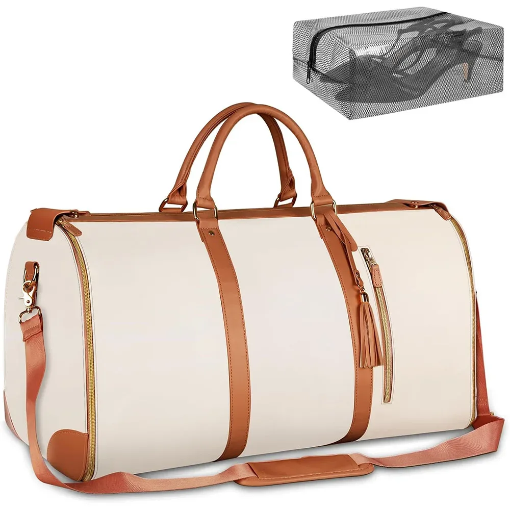 sacs de voyage pour vêtements, sacs de rangement multifonctionnels pliables pour femmes avec pochette à chaussures 2 en 1, valise suspendue