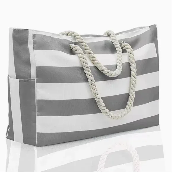 cadeau personnalisé pour la fête des mères, sac de plage rayé avec fermeture éclair, sac fourre-tout avec nom personnalisé, sacs fourre-tout pour les demoiselles d'honneur, sac de piscine imperméable