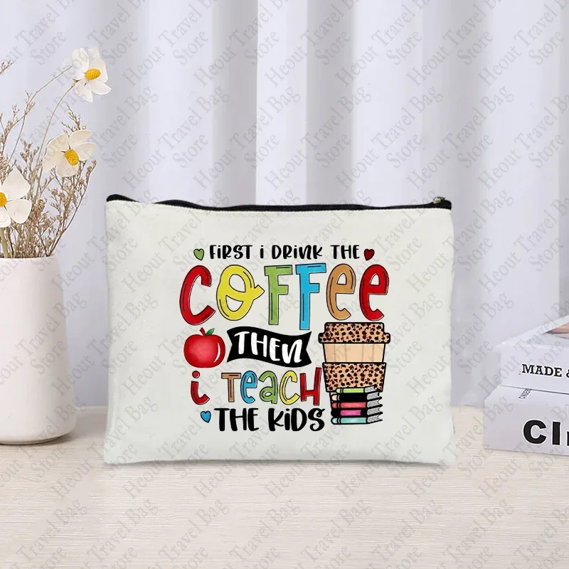 trousse à cosmétiques pour enseignants, sac de maquillage à fermeture éclair, boîte à crayons, rangement de rouge à lèvres, cadeaux de remerciement pour enseignants, retour à l'école, chimzipper