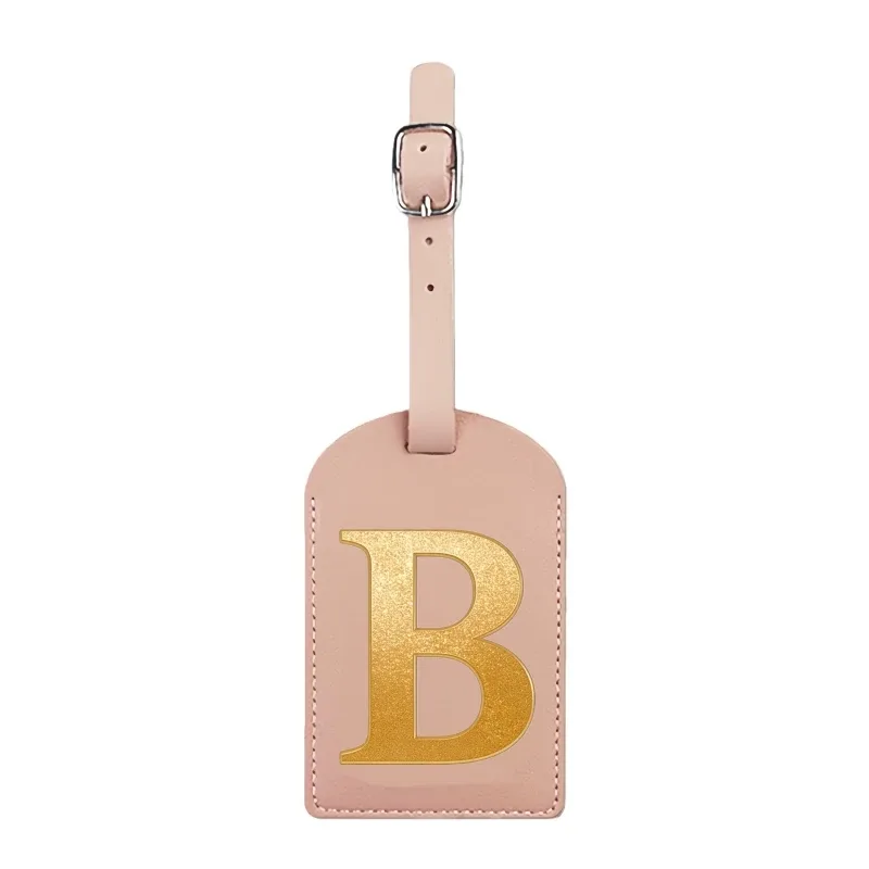 étiquette de bagage personnalisée avec nom, rose, avec motif de carte d'embarquement et initiales pour une identification facile
