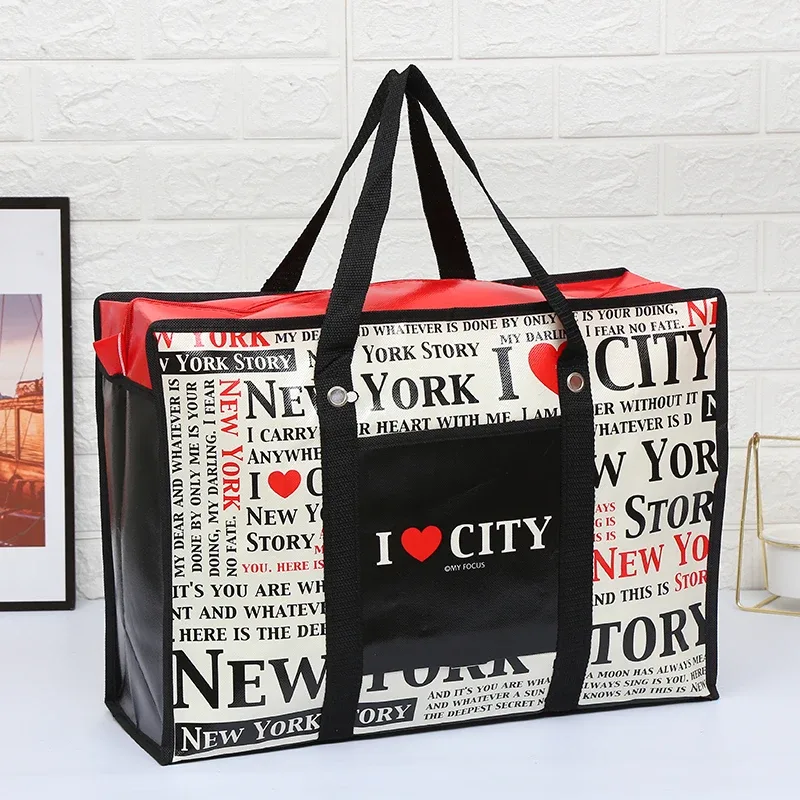 sac de rangement surdimensionné pour maison mobile, grand sac de rangement tissé pour vêtements de couette de voyage, film étanche, sac d'expédition de grande capacité