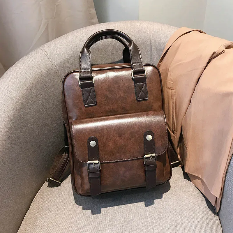sacs à dos antivol pour femmes, sacs d'école marron pour adolescentes, sac à dos en cuir pour ordinateur portable vintage, grand sac à dos de voyage imperméable