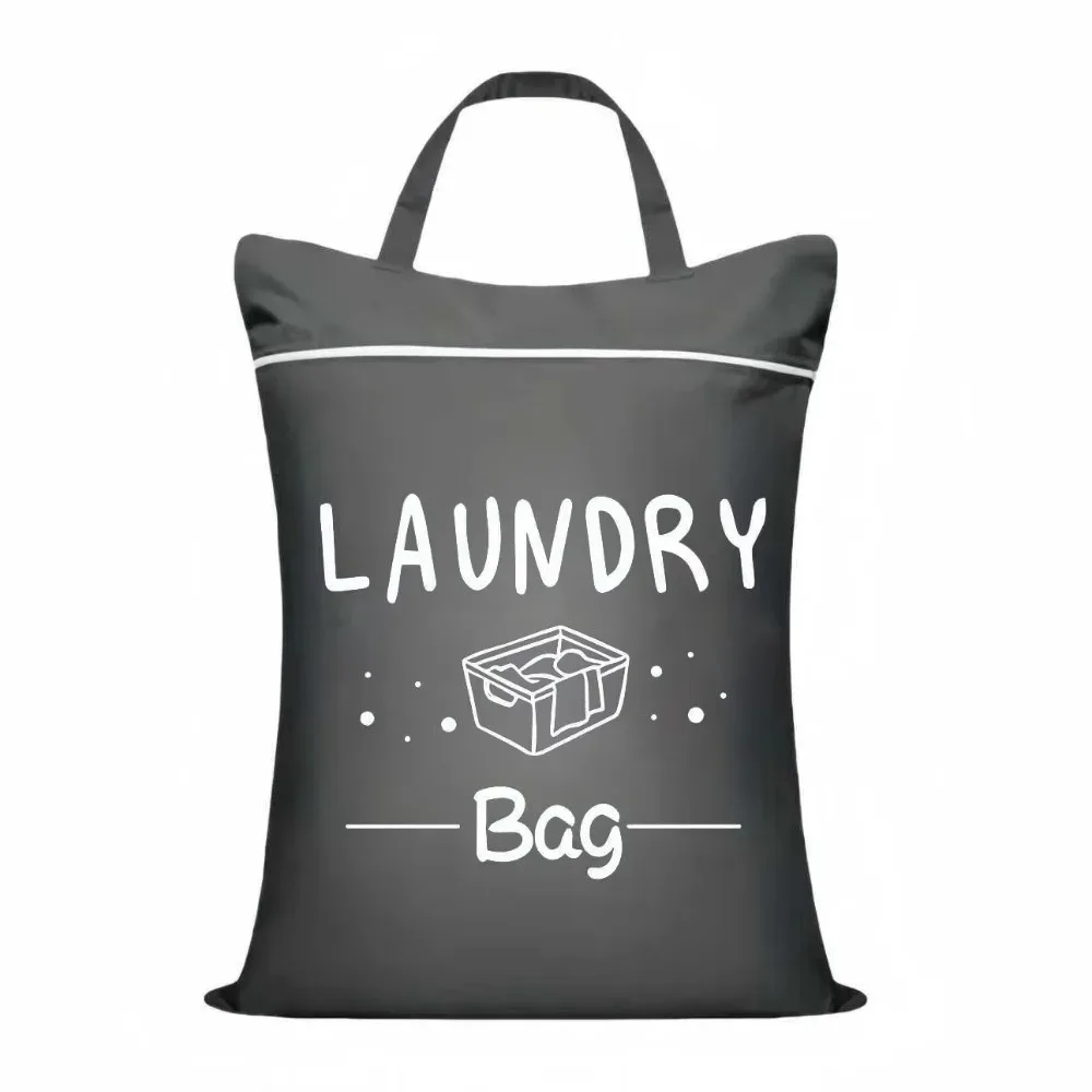 sac de rangement pour vêtements de voyage de couleur unie, imperméable, avec fermeture éclair, sac à linge de grande capacité, organisateur de vêtements en tissu oxford.