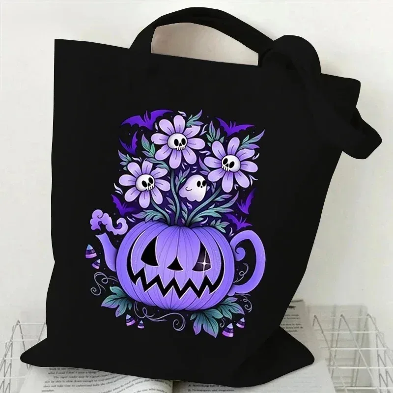 sac fourre-tout en toile décontracté peinture à l'huile fleurs sauvages imprimer dame sac à bandoulière style plante marguerite vintage fleur femmes sac à main