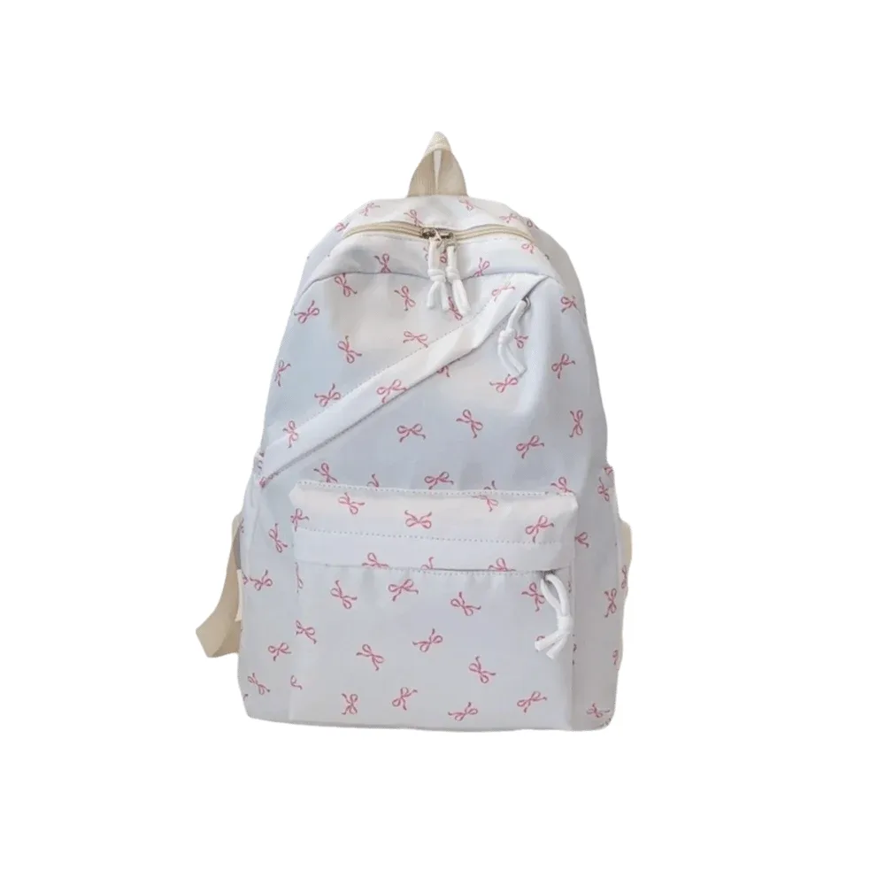 sac à dos en toile avec nœud, bretelles réglables, grande capacité, sac d'école pour étudiants, sac de rangement, sac à bandoulière de style japonais pour adolescents