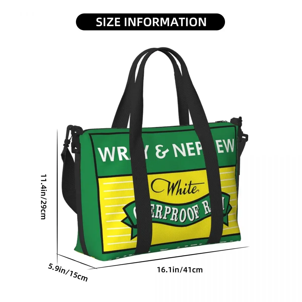 sac de voyage de plage personnalisé wray and nephew (1), fourre-tout de grande capacité pour salle de sport, yoga, sac à bandoulière de shopping pour femmes