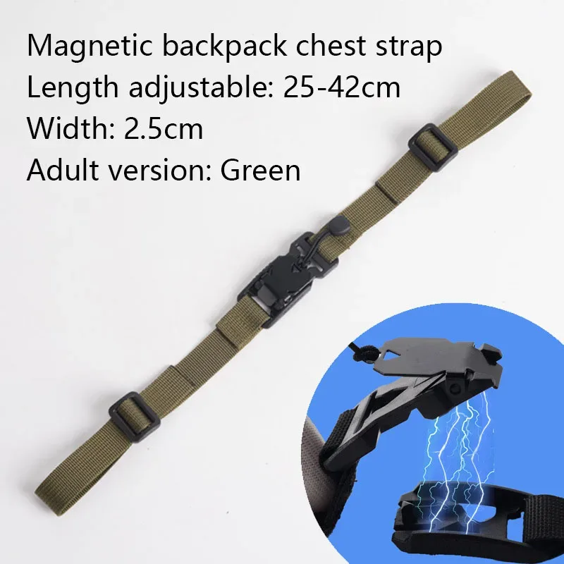 sangle magnétique pour sac à dos, sangle de poitrine détachable facilement, sangle d'épaule réglable, accessoires de sangle pour sac tactique de camping en plein air