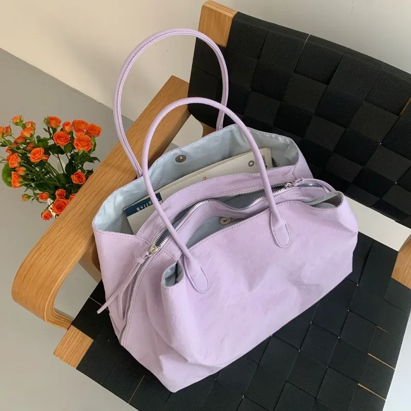 Sac fourre-tout en nylon minimaliste grande capacité, multi-compartiments, pour ordinateur portable, sport, voyage, sac à main unisexe, sac de week-end à bandoulière